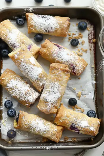 BLUEBERRY CREAM CHEESE EGG ROLLS