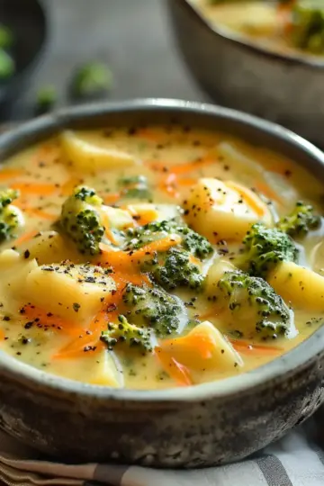 Crockpot Potato Broccoli Cheddar Soup