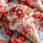 Strawberry Crunch Cheesecake Cones