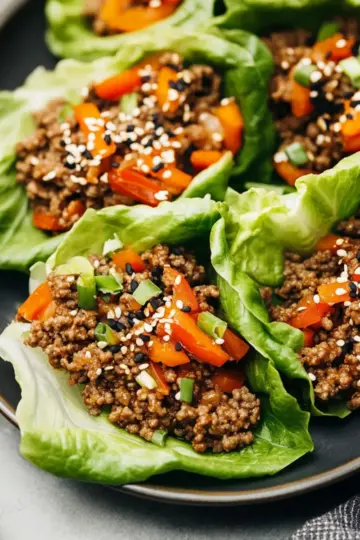 Asian Style Ground Beef Lettuce Wraps