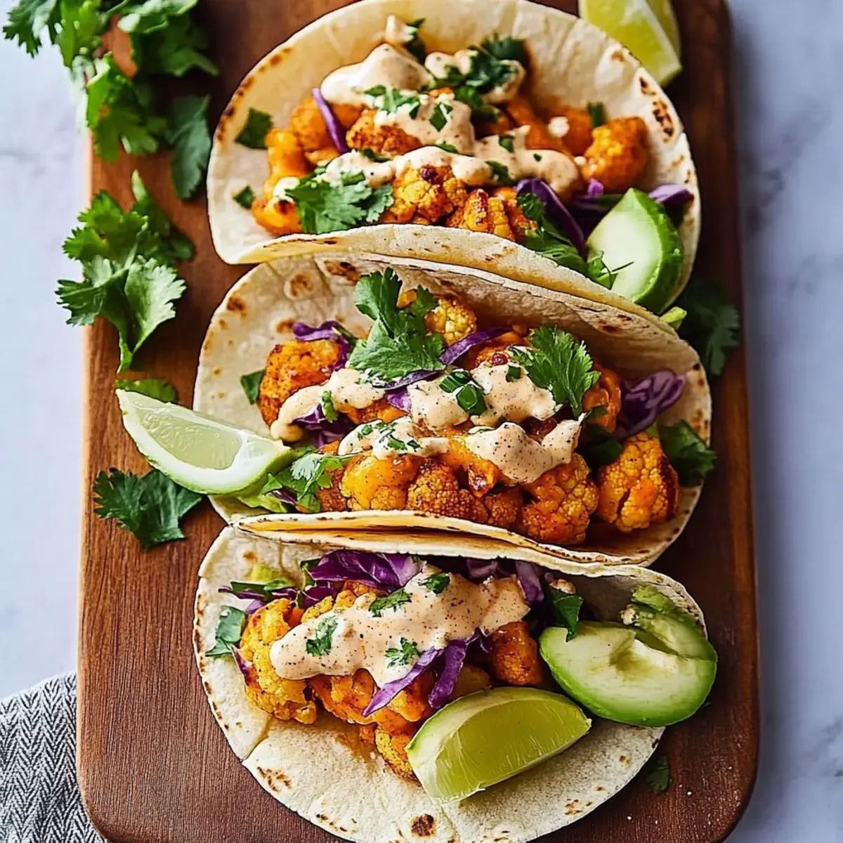 Buffalo Cauliflower Tacos