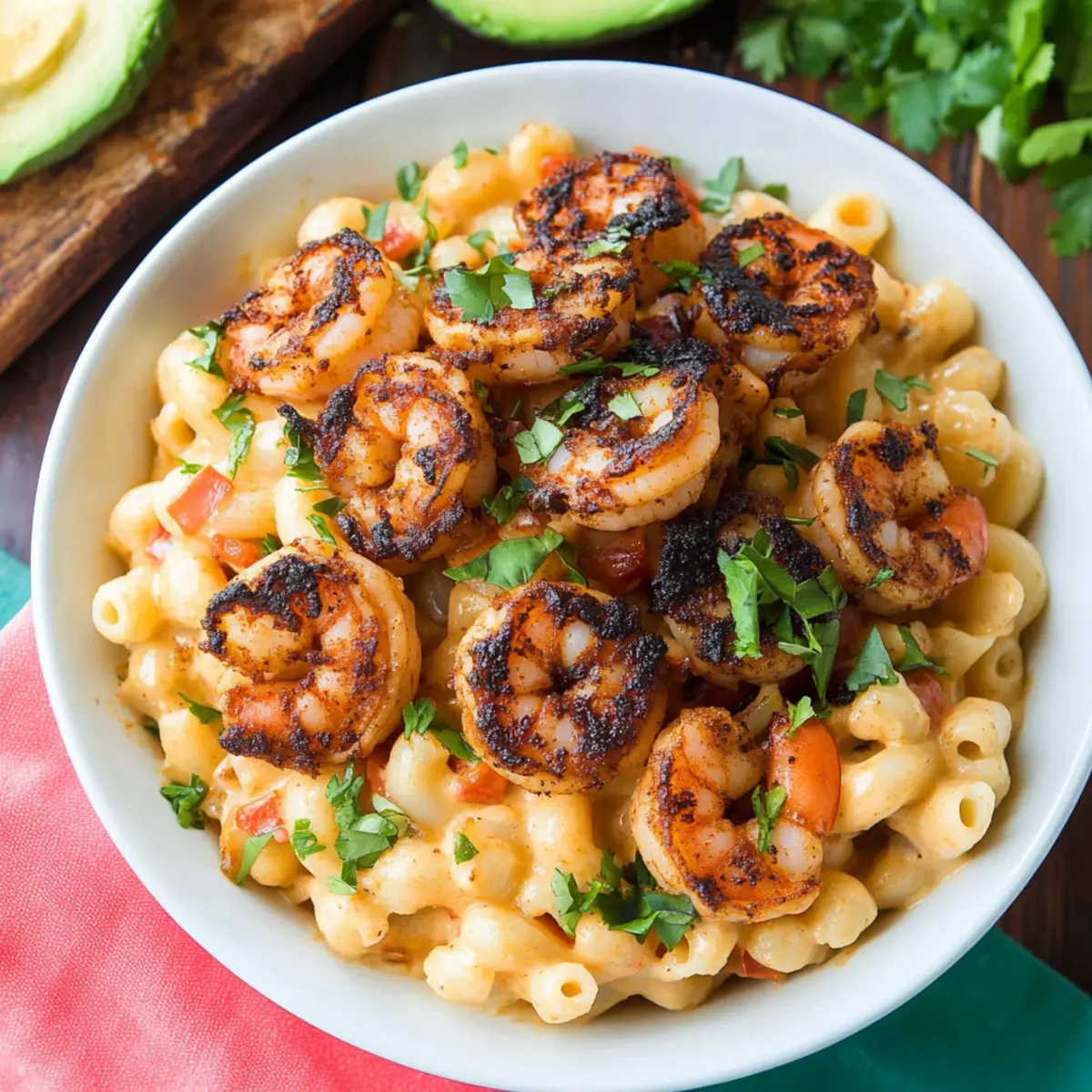 Chipotle Mac and Cheese with Blackened Shrimp