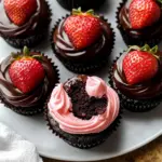 Chocolate Covered Strawberry Cupcakes