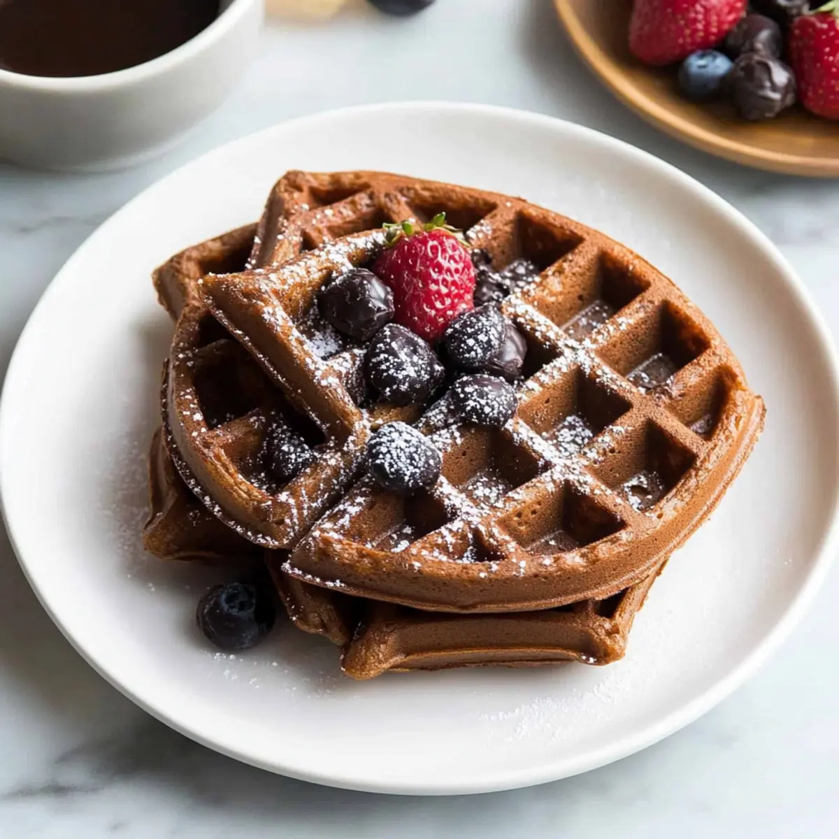 Healthy Dark Chocolate Waffles