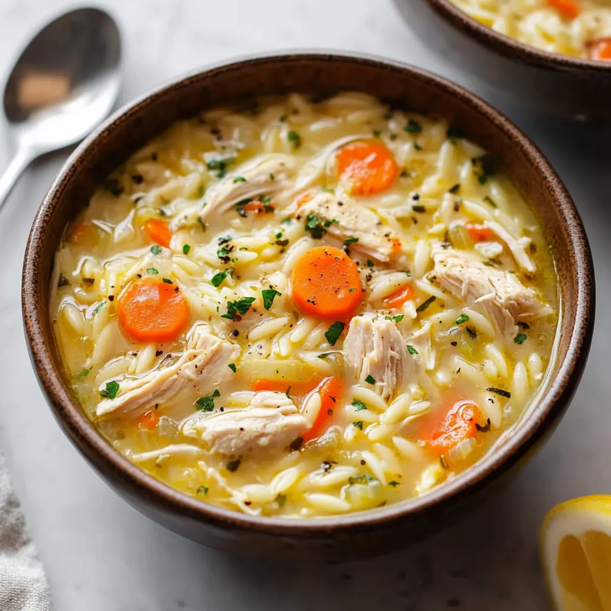 Lemon Chicken Orzo Soup