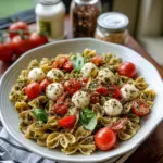 Light Pesto Caprese Pasta Salad