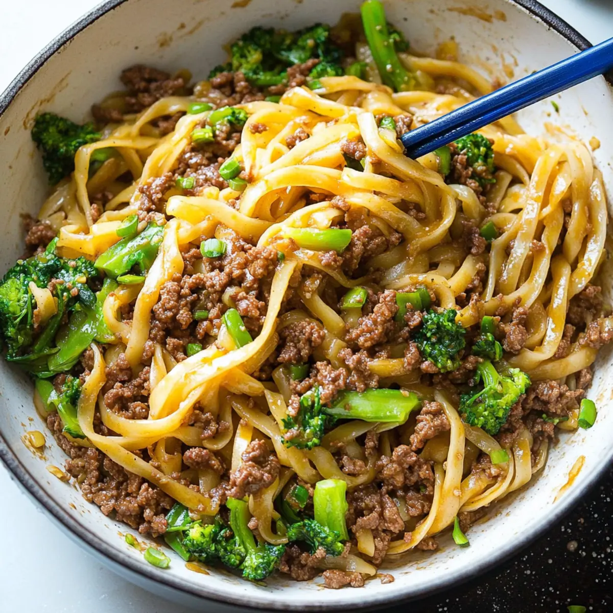Mongolian Ground Beef Noodles