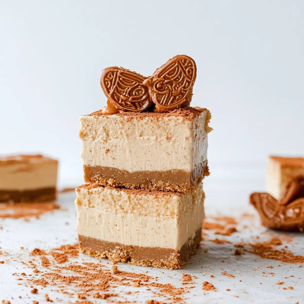 No Bake Biscoff Cheesecake Bars