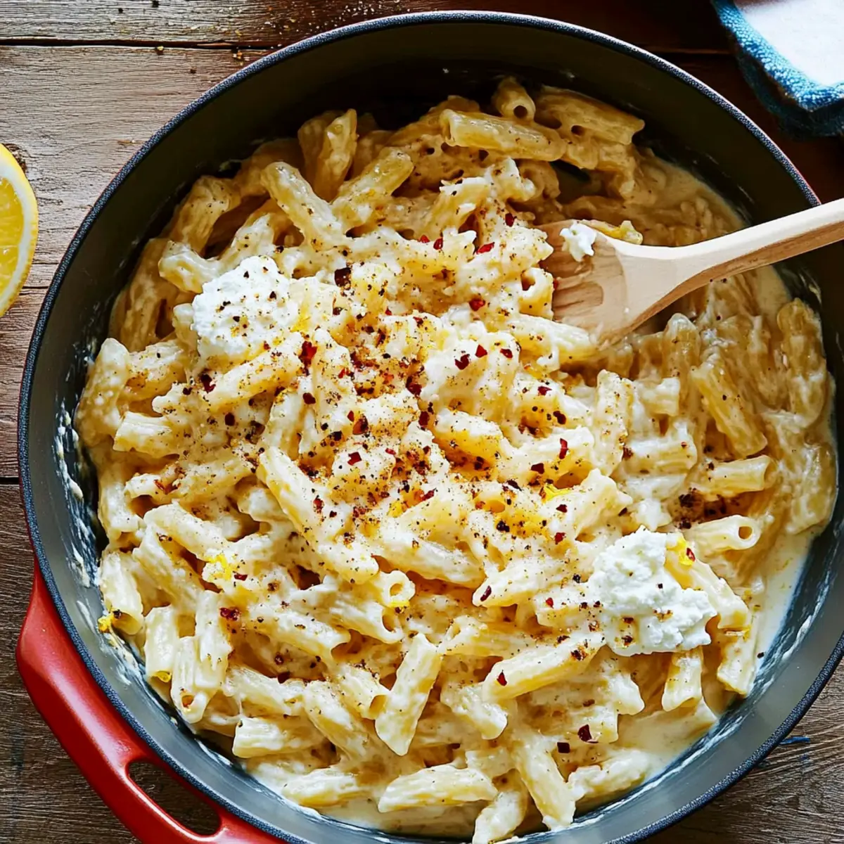 One Pot Pasta With Ricotta and Lemon