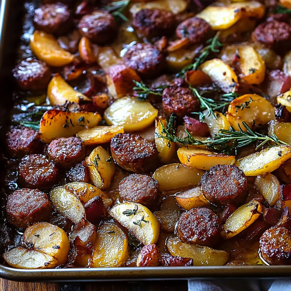 Sausage and Apple Sheet Pan
