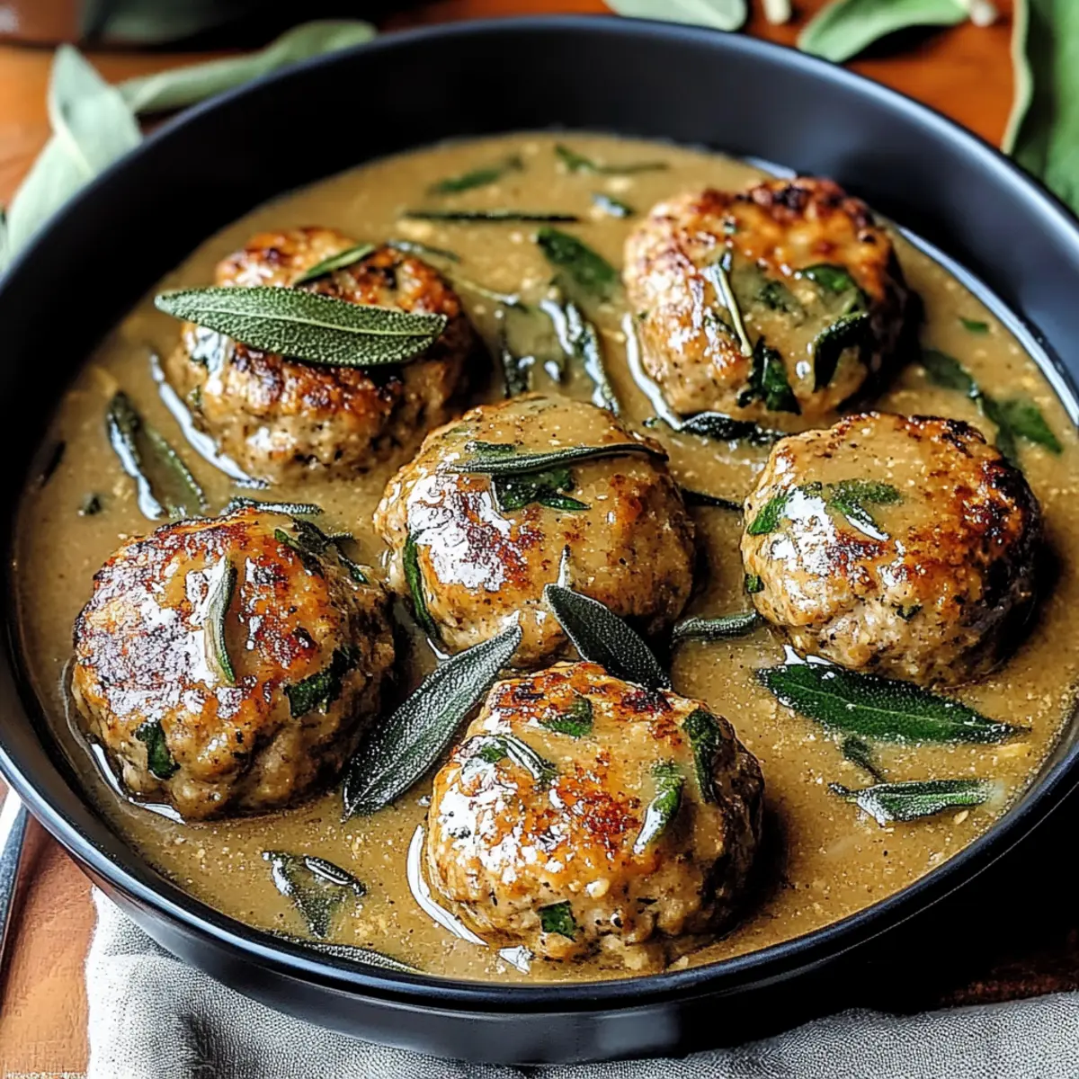Turkey Meatballs with Sage Gravy