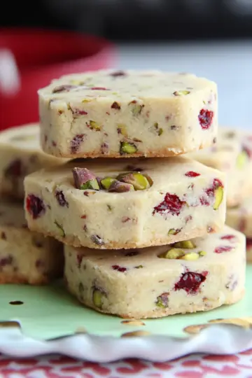 cranberry pistachio shortbread cookies