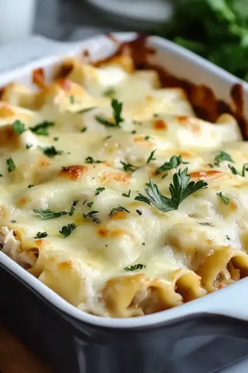 Chicken Alfredo Lasagna Rolls