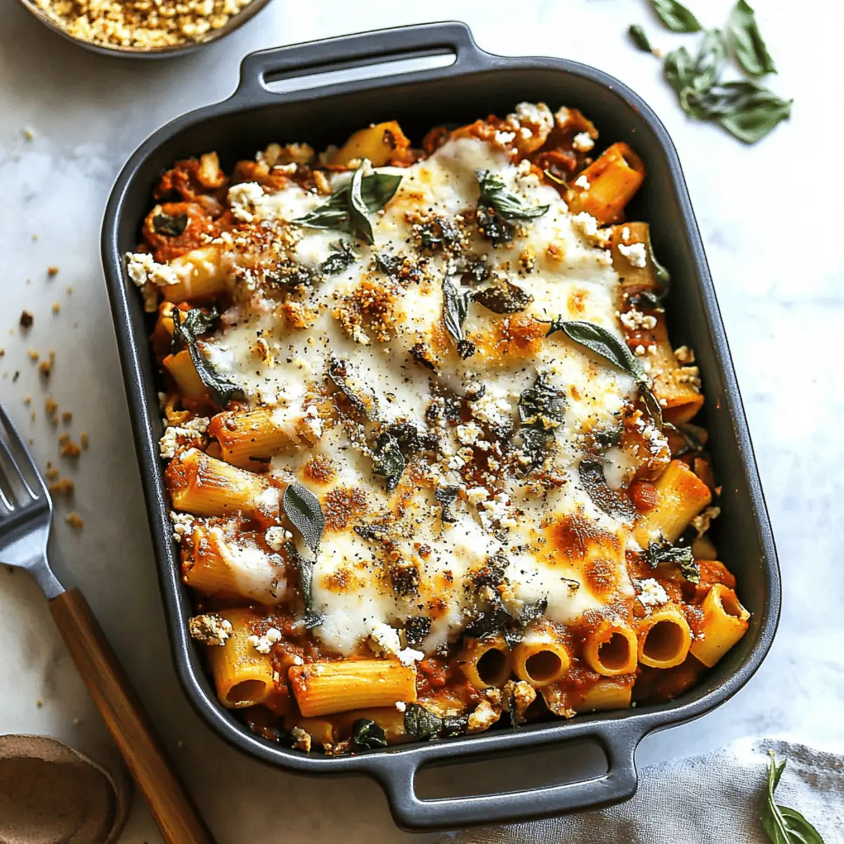 Pasta Bake with Pumpkin Tomato Sauce
