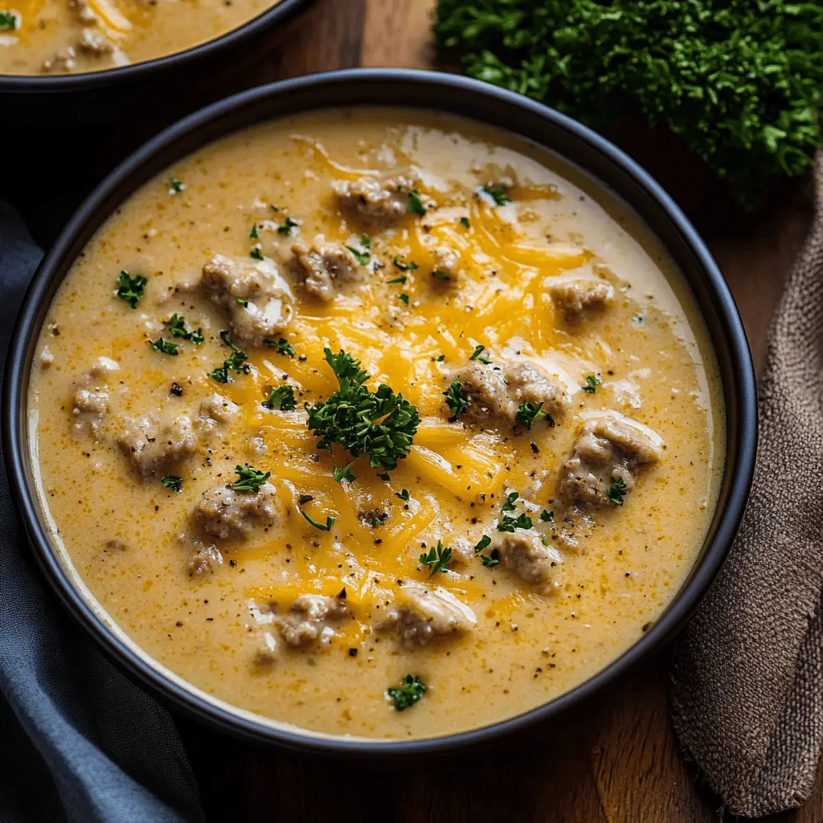 Cheesy Beef and Potato Soup