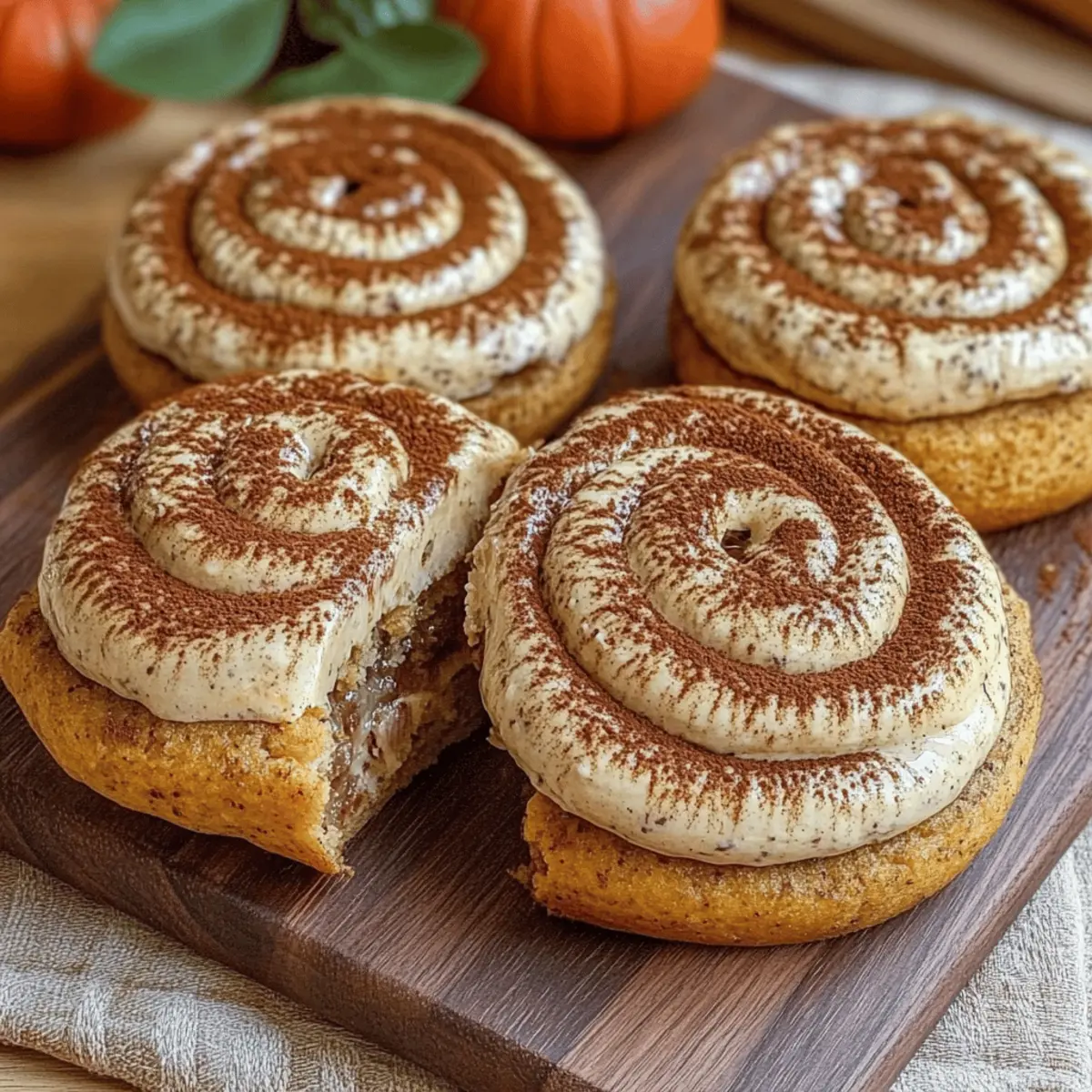 Soft Pumpkin Cookies with Cinnamon Frosting
