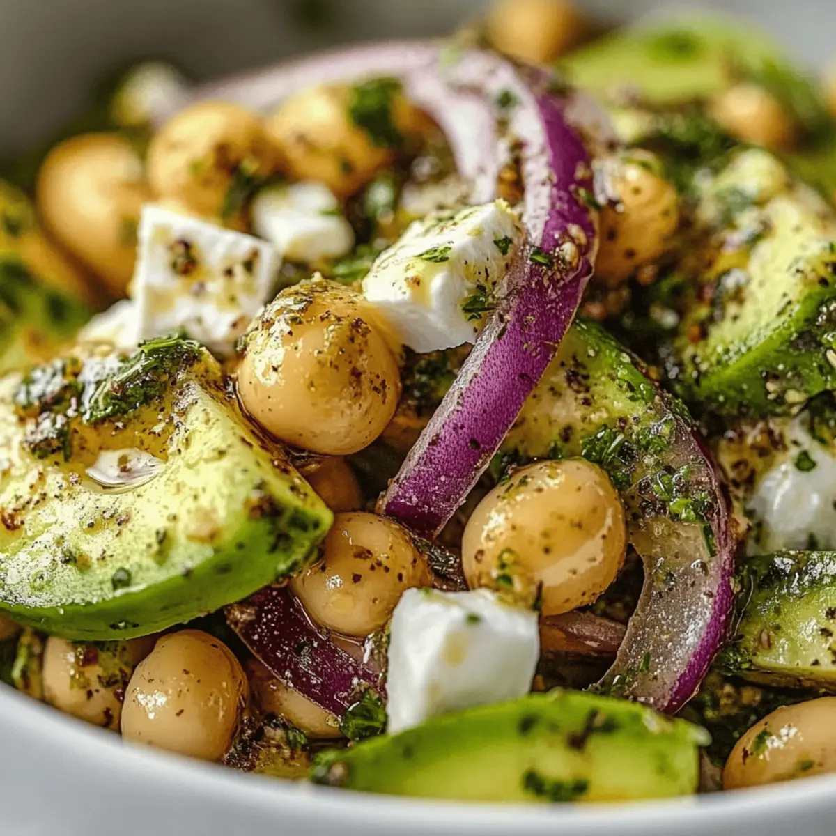 Chickpea Feta Avocado Salad