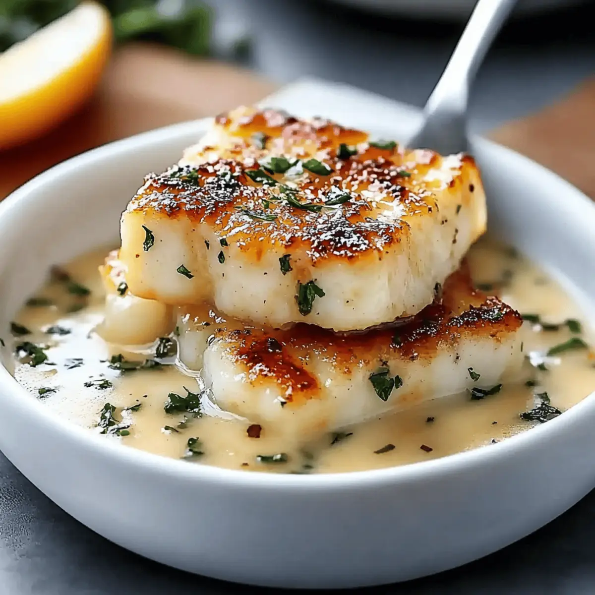 Baked Cod in Coconut Lemon Cream Sauce