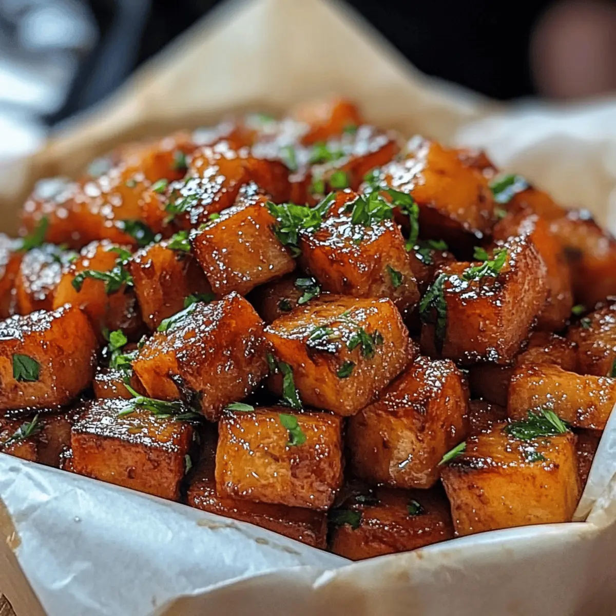 Roasted Sweet Potatoes with Cinnamon & Honey