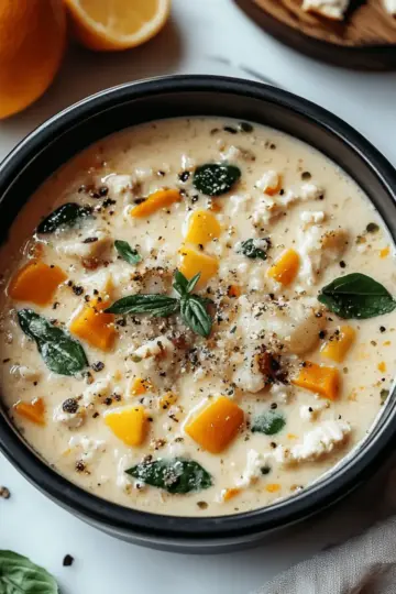 Creamy Italian Ground Chicken Soup