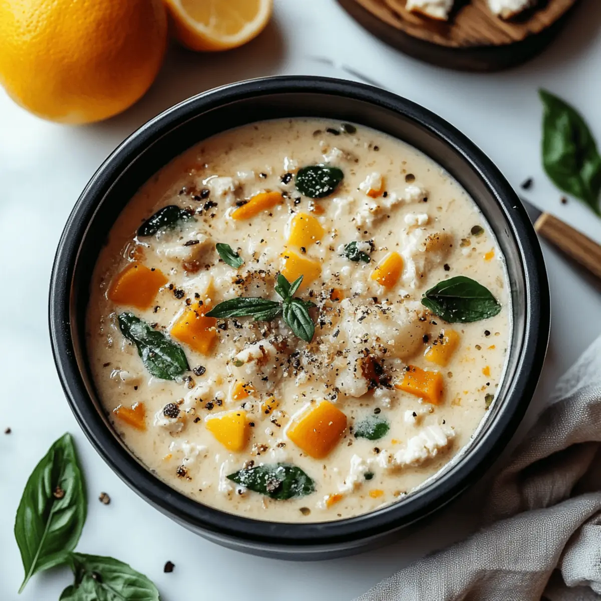 Creamy Italian Ground Chicken Soup