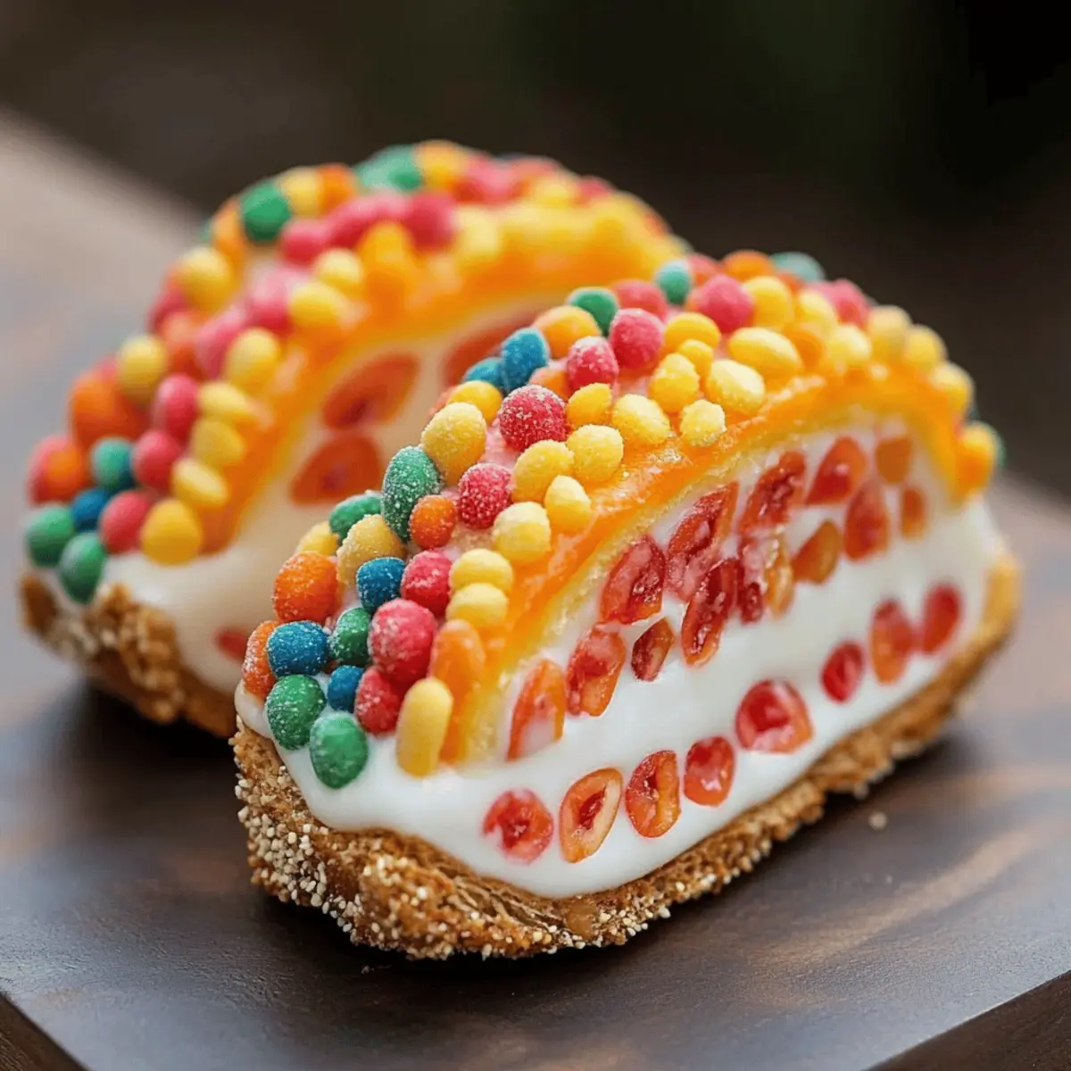 Fruity Pebbles Cheesecake Tacos