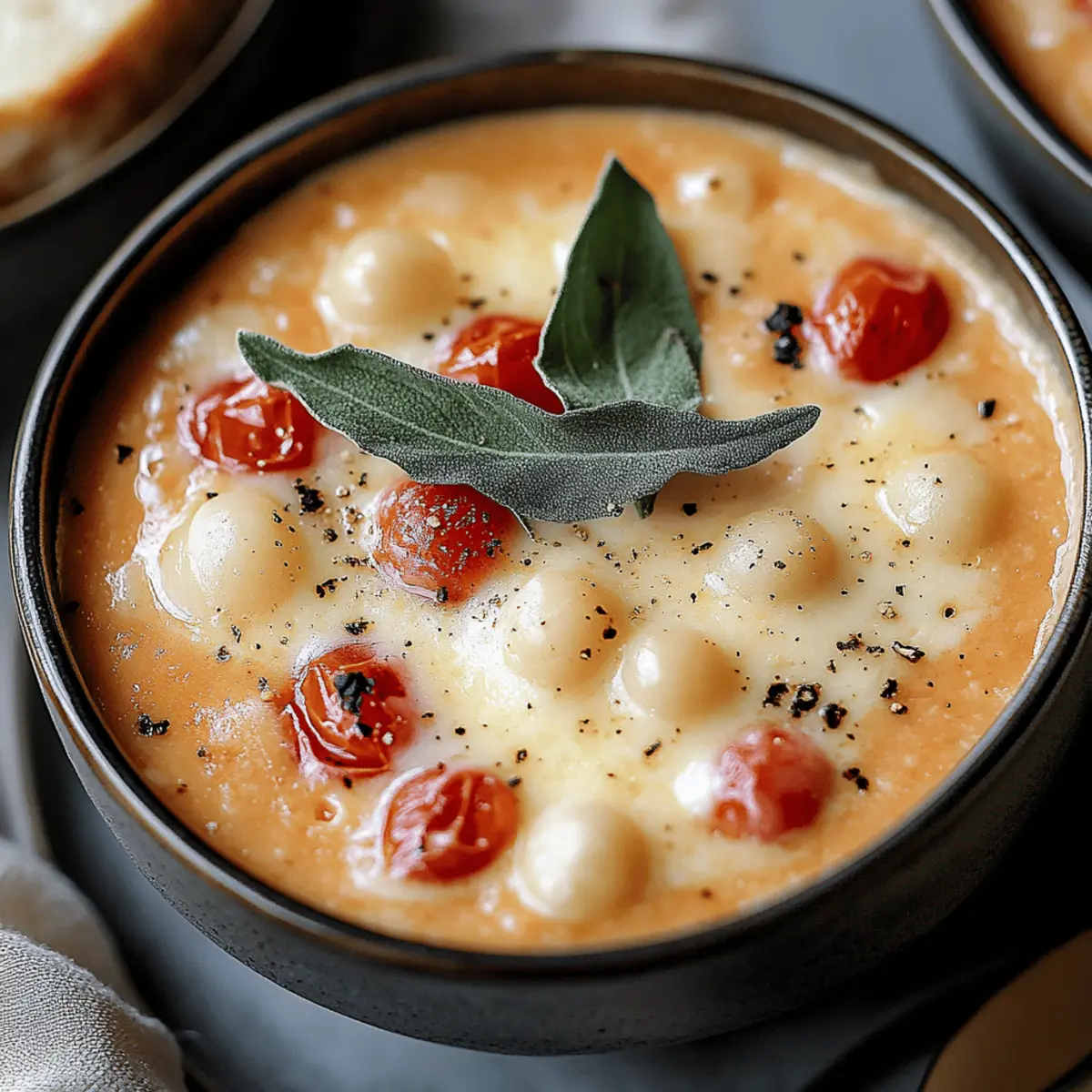 Creamy Parmesan Tomato and Cannellini Bean Soup