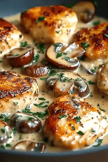 Creamy Chicken with Mushrooms and Dijon Sauce