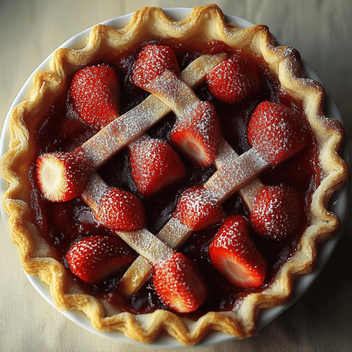 Rustic Sweet Baked Strawberry Pie