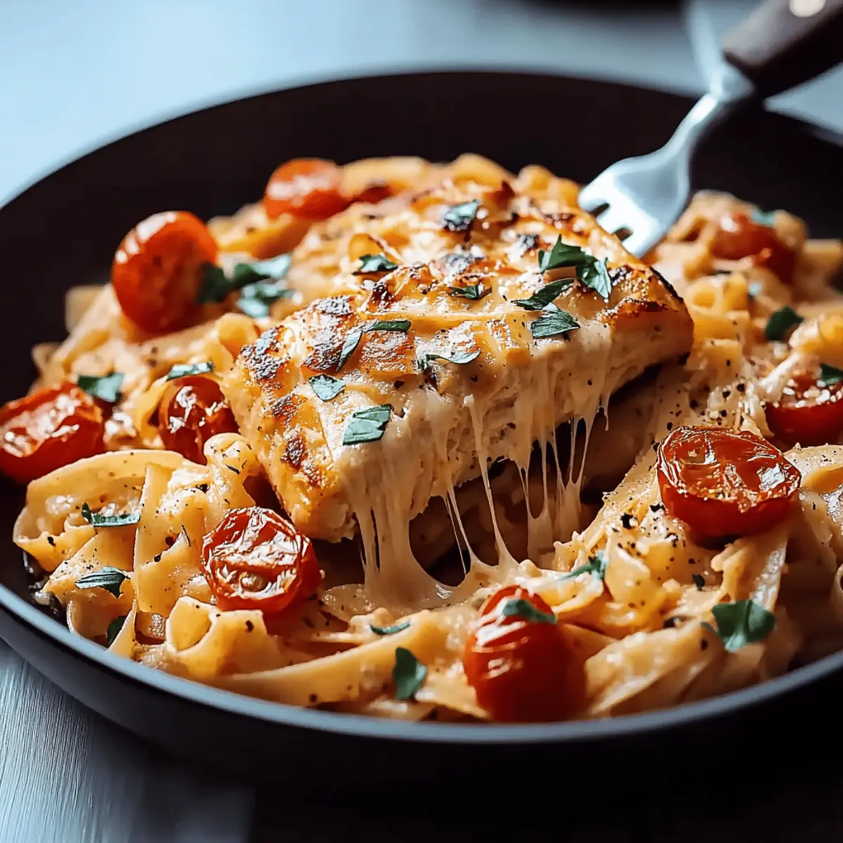Fettuccine Salmon with Cherry Tomatoes