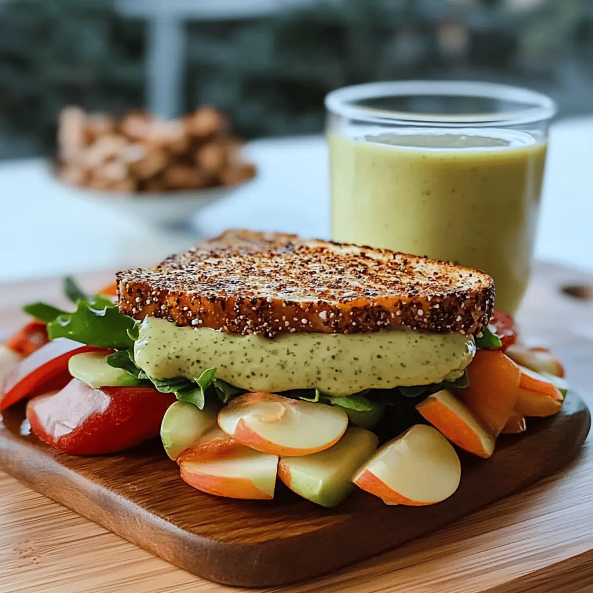Crunchy Apple Sandwich with Granola & Yogurt Snack