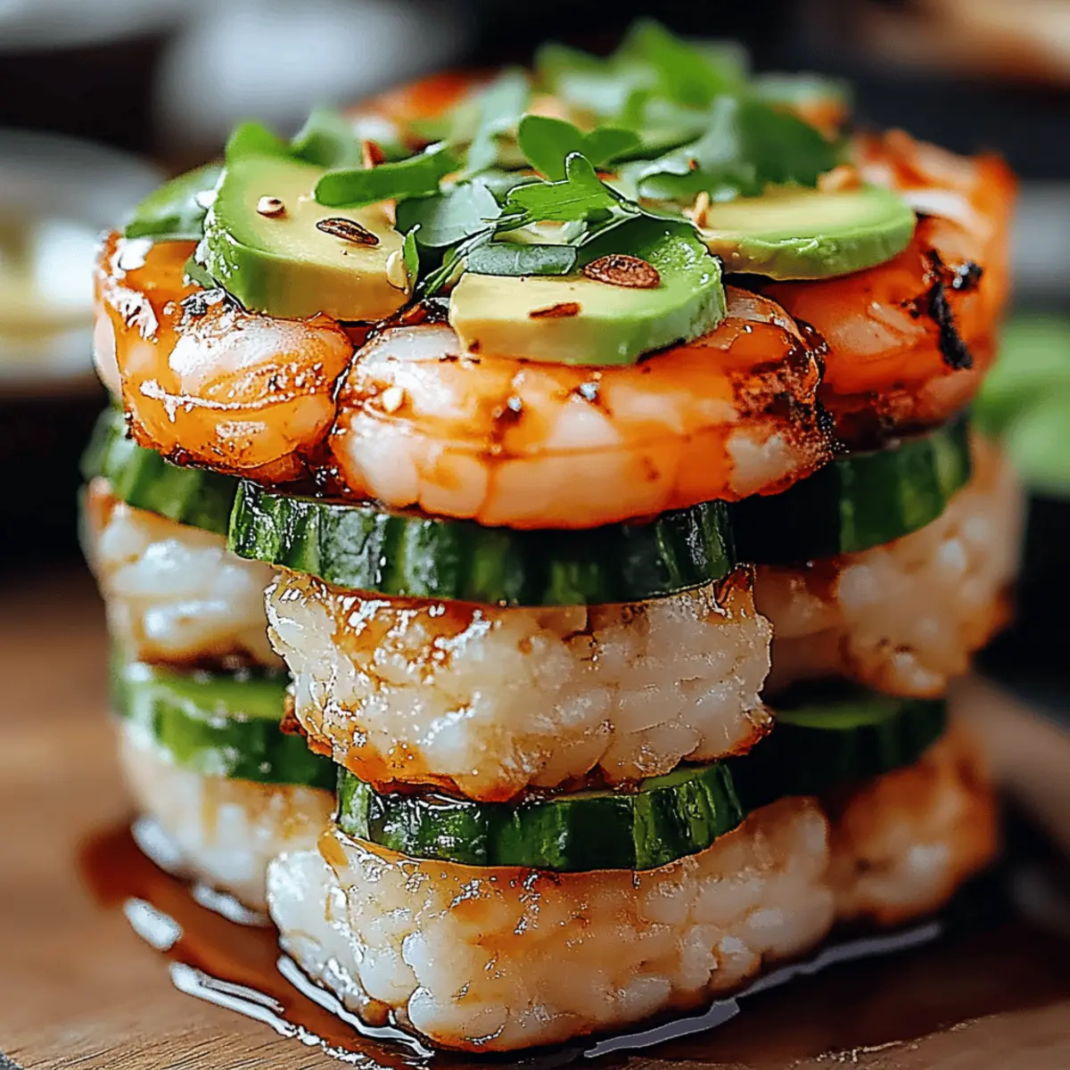 Spicy Shrimp Sushi Stacks