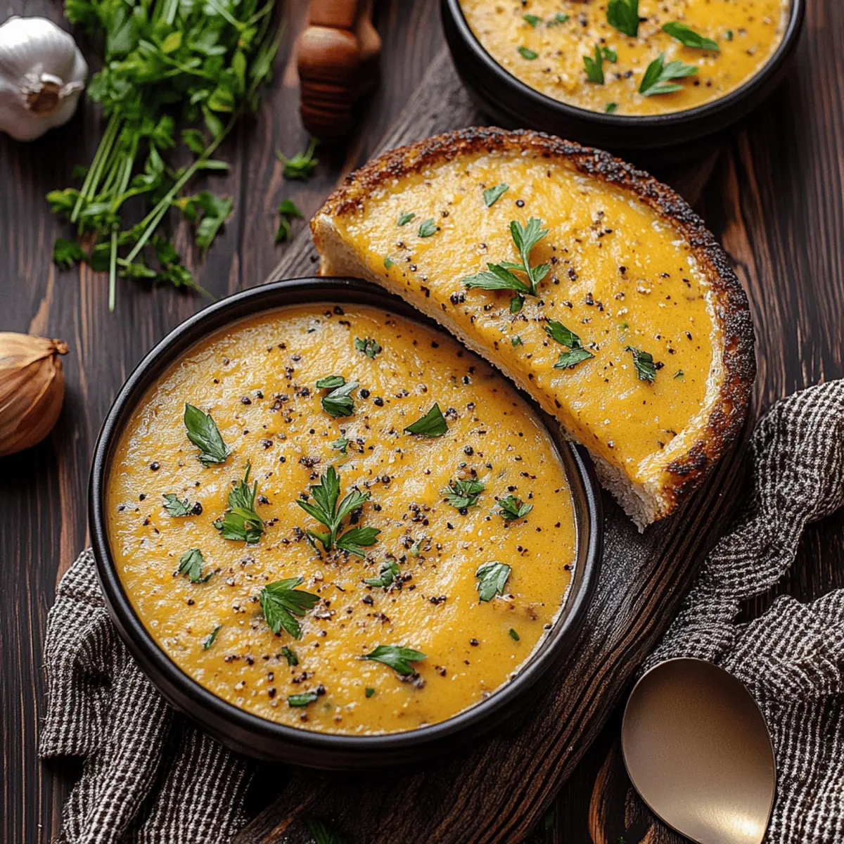 Hearty Cheddar Garlic Herb Potato Soup
