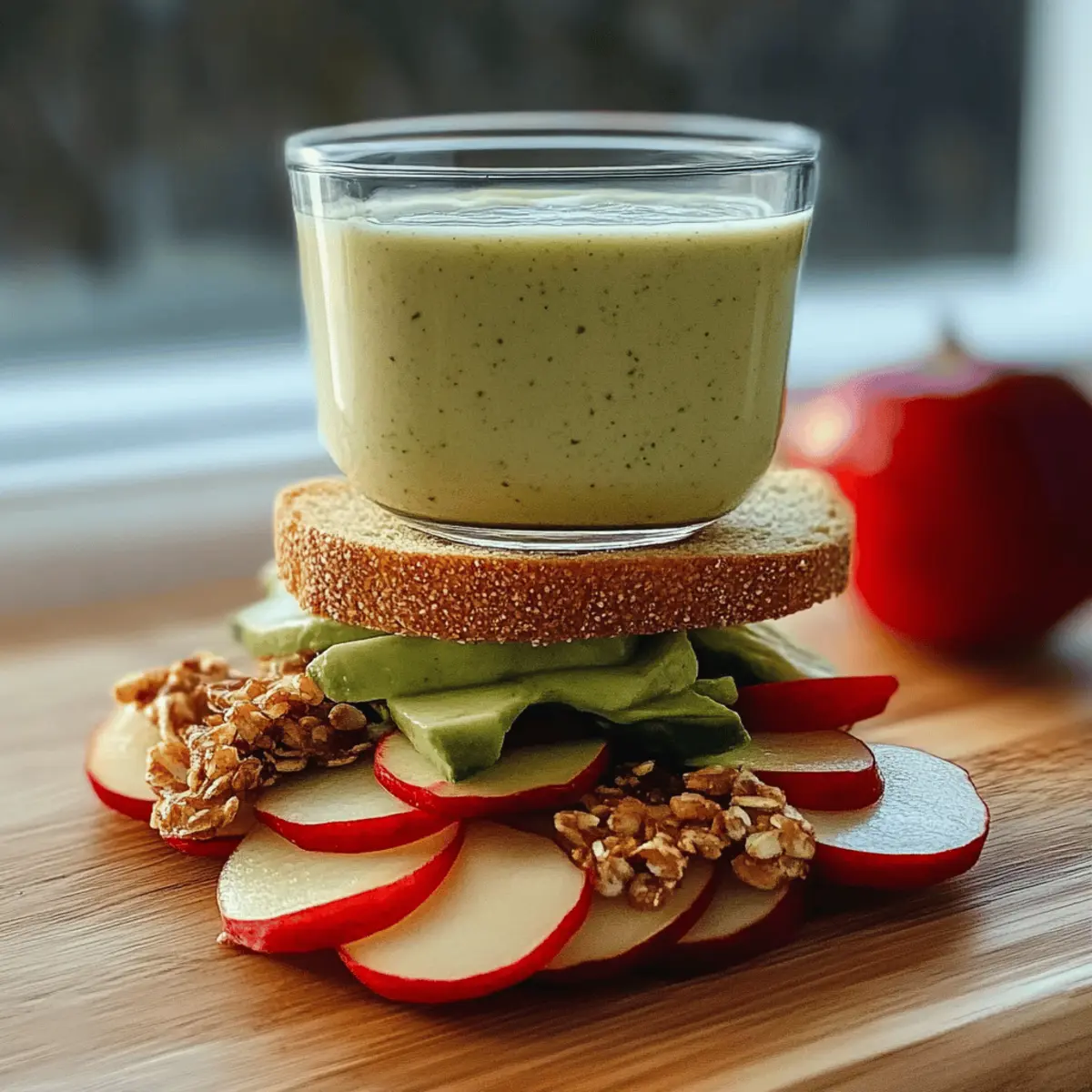 Crunchy Apple Sandwich with Granola & Yogurt Snack