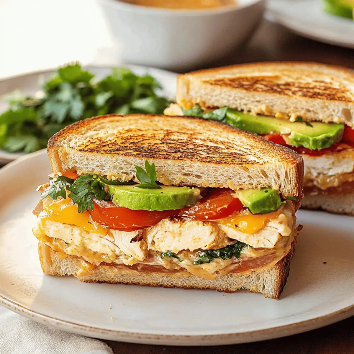 Chicken Avocado Melt Sandwich
