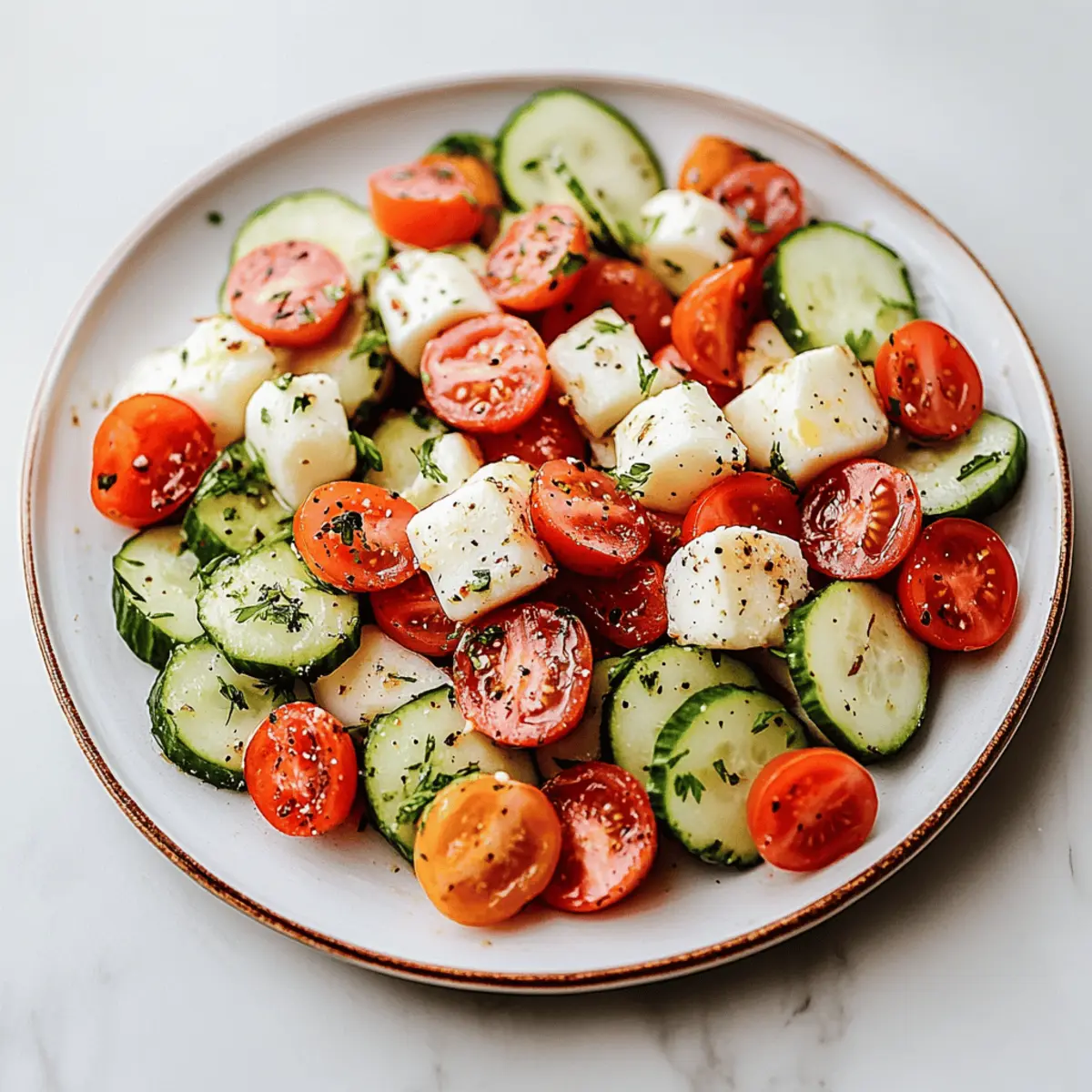 Fresh Cucumber Caprese Salad