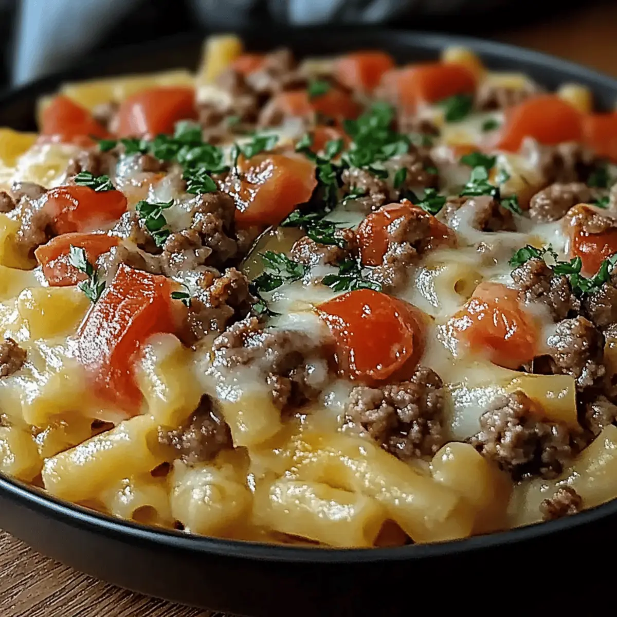 Loaded Cheeseburger Alfredo Pasta