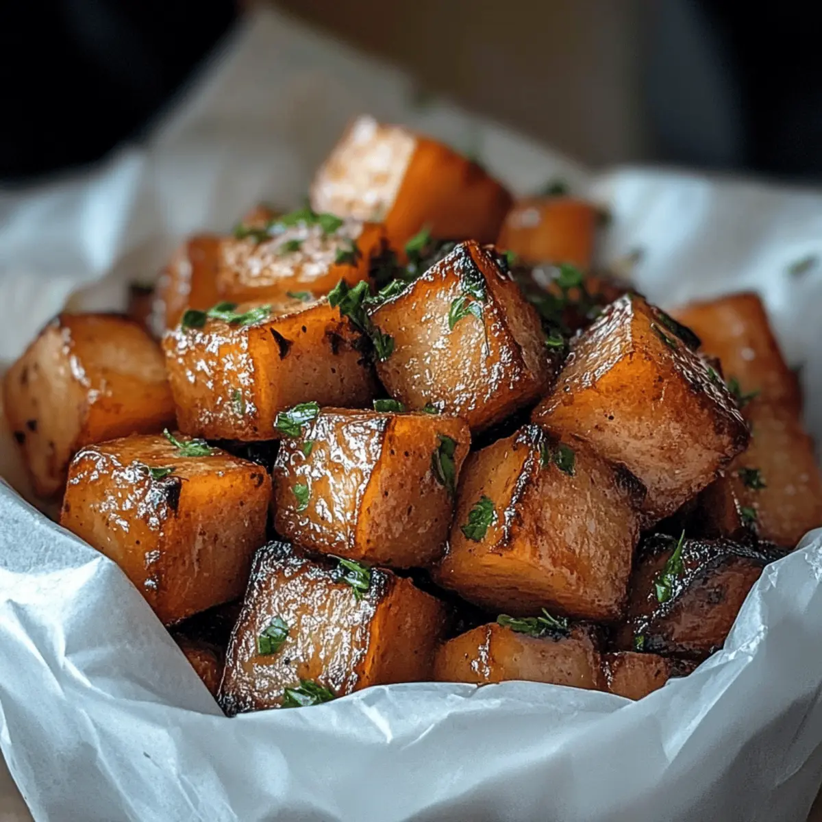Roasted Sweet Potatoes with Cinnamon & Honey