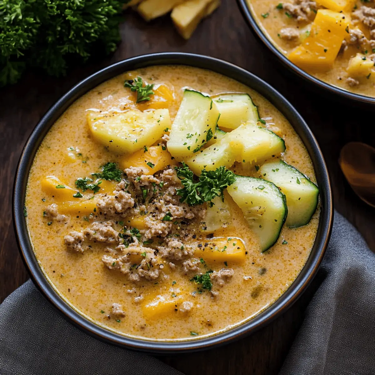 Cheesy Beef and Potato Soup