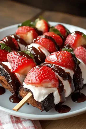 Strawberry Brownie Kabobs