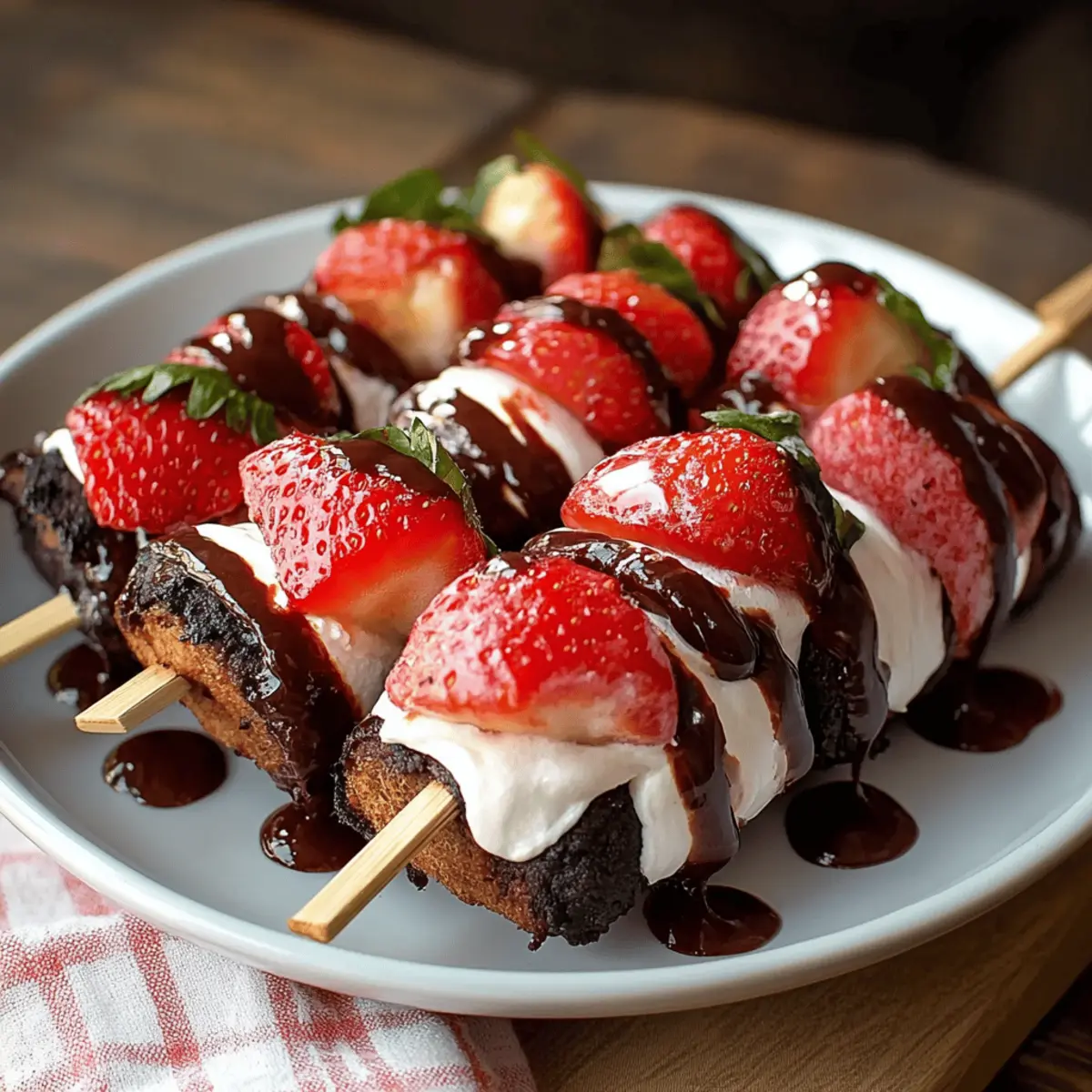 Strawberry Brownie Kabobs