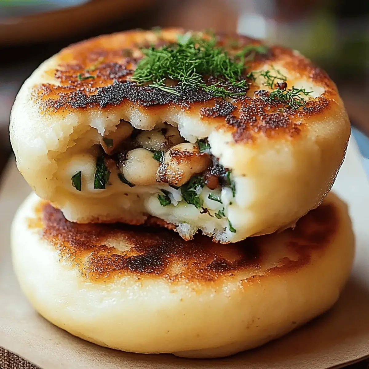 Mushroom Stuffed Potato Cakes