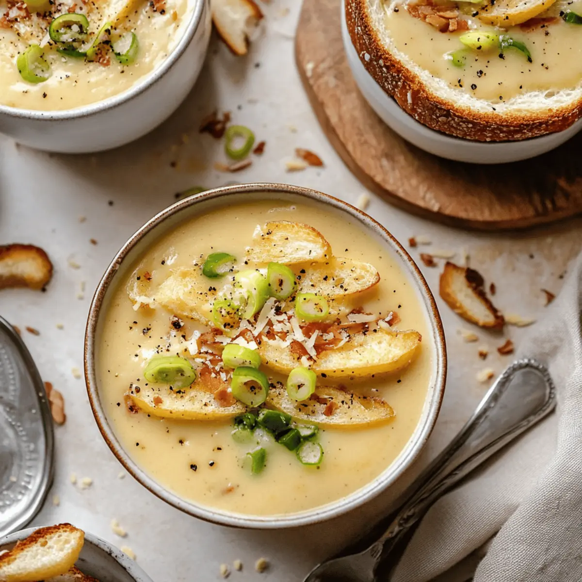 Roasted Garlic Cheddar Cauliflower Soup