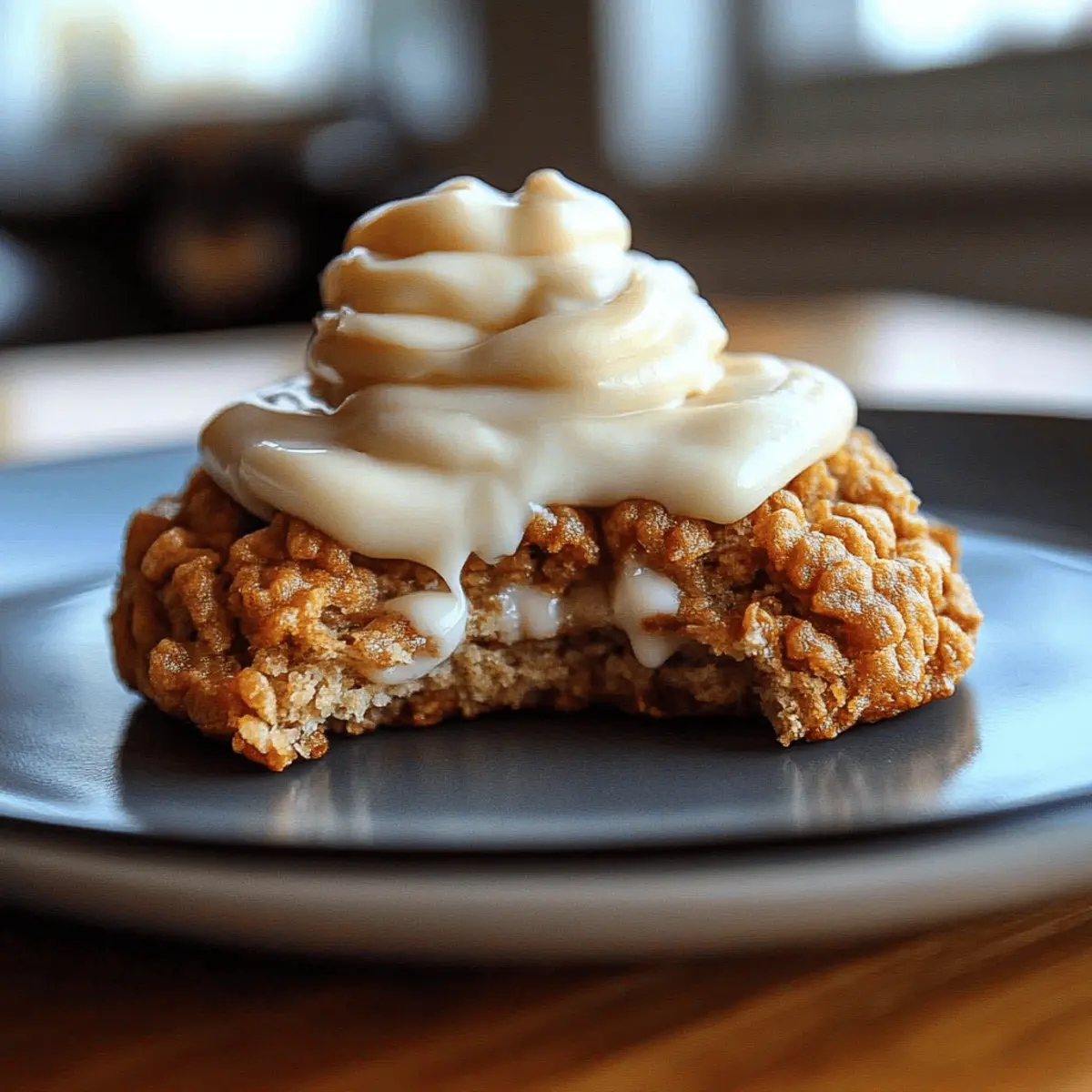 Soft Chewy Pumpkin Oatmeal Cookies Maple Frosting