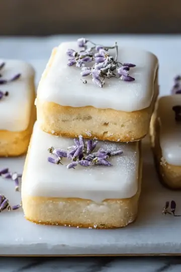 Iced Lemon Lavender Shortbread Cookies