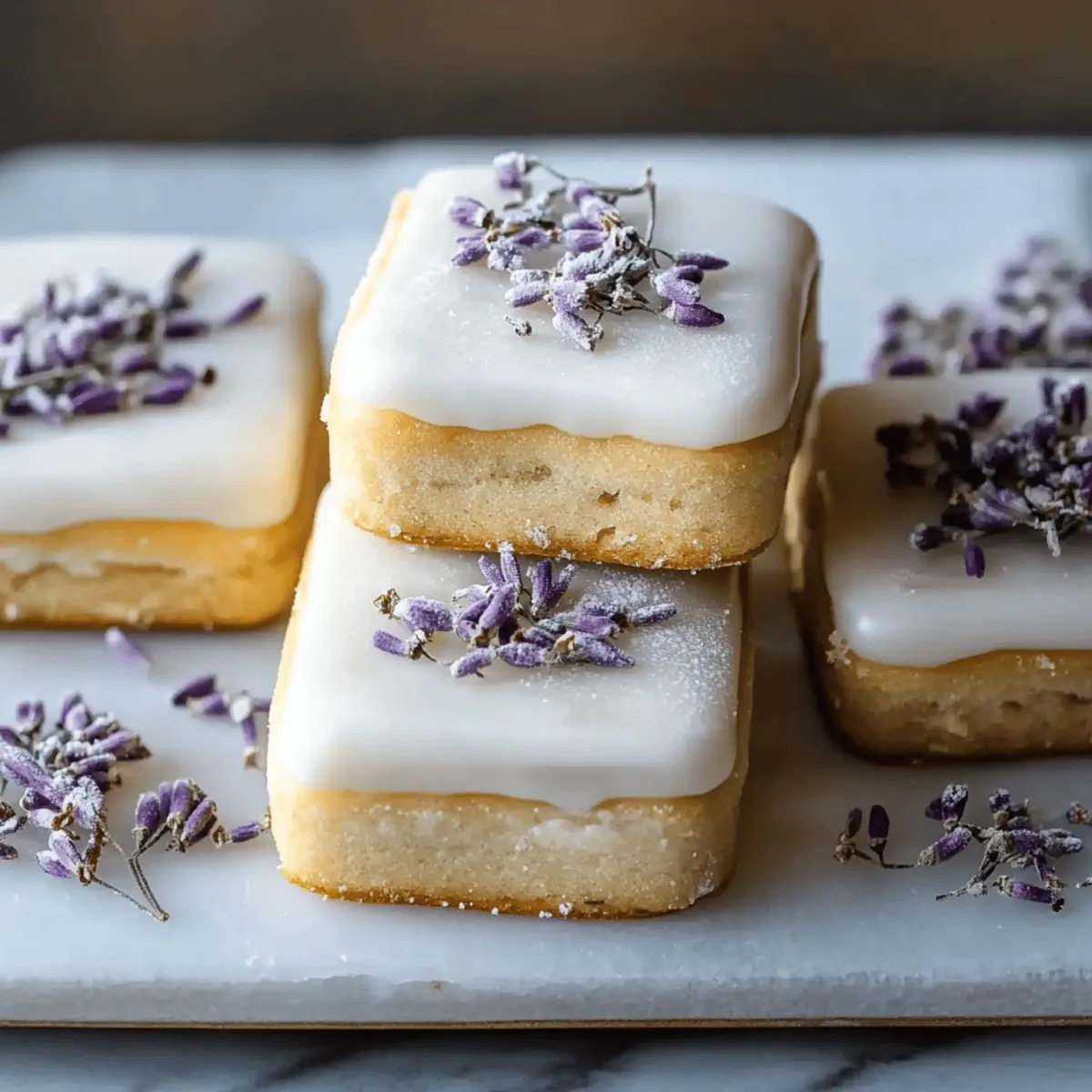 Iced Lemon Lavender Shortbread Cookies