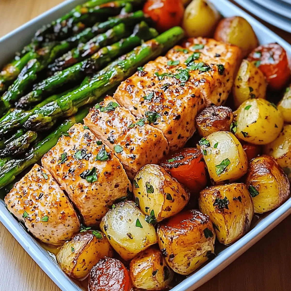 Sheetpan Salmon and Potatoes With Veggies