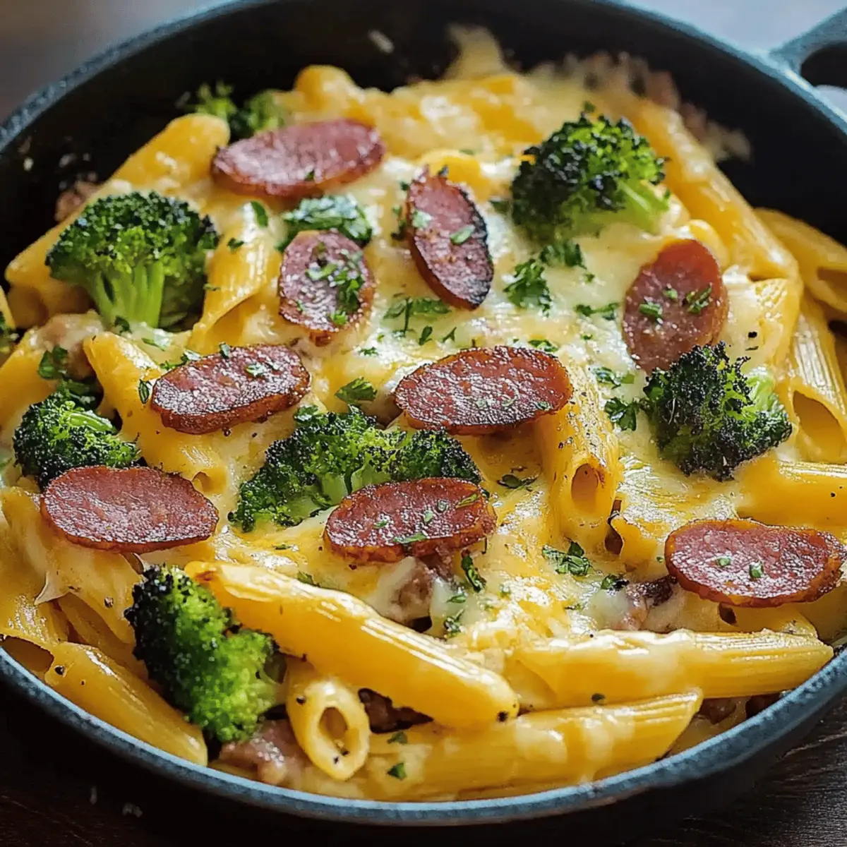 Creamy Kielbasa Broccoli Skillet