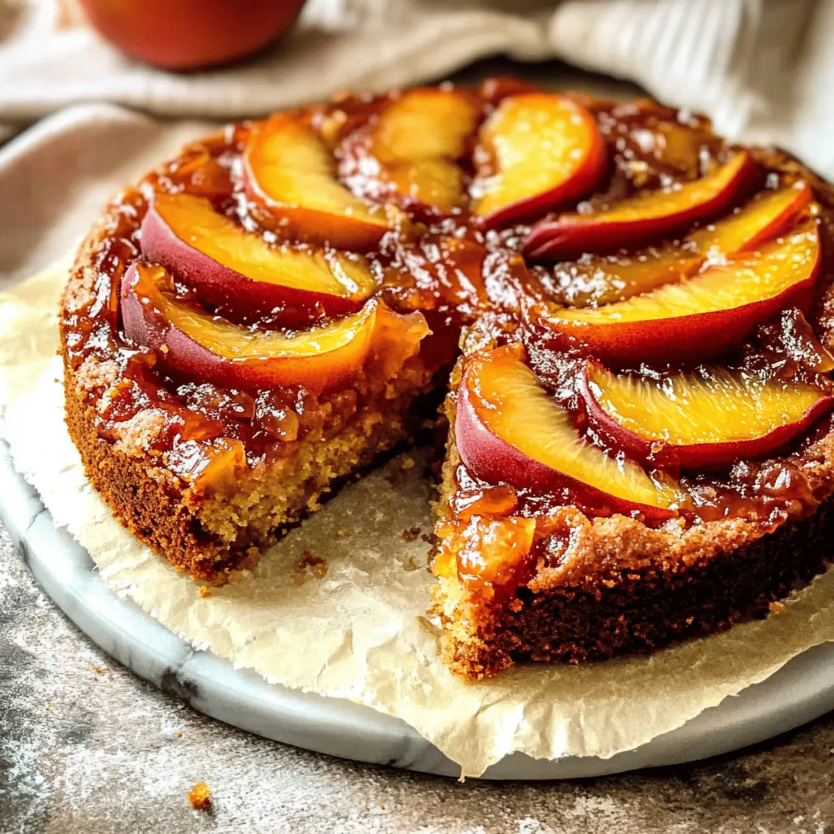 Bourbon Peach Upside Down Cake