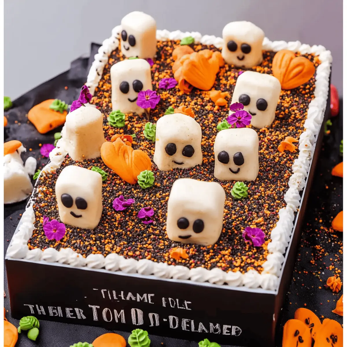 Halloween Graveyard Chocolate Poke Cake